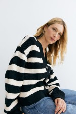 Rib-knit Cardigan