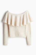 Flounced Off-the-Shoulder Sweater