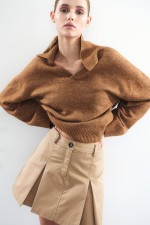 Fine-Knit Sweater with Collar