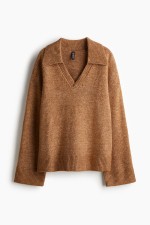 Fine-Knit Sweater with Collar