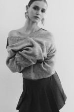 Fine-Knit Sweater with Collar