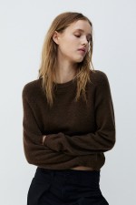 Short Fine-Knit Sweater